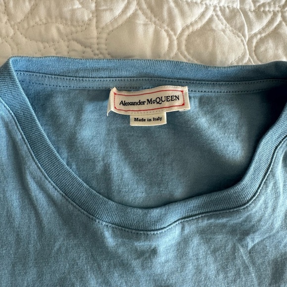 Alexander McQueen Light Blue Graffiti T-Shirt Worn Once - Picture 3 of 5